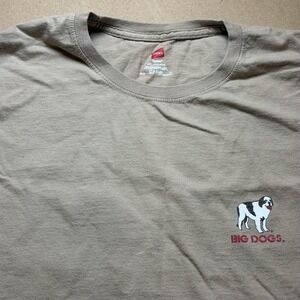 Hanes Big Dogs Shirt Mens 4XL Beige Bourbon Cowboy Graphic Tee Tagless Cotton